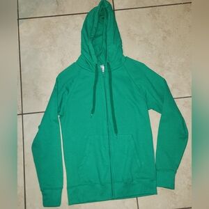 Fruit of the Loom Green Zip-Up Hoodie Size XS